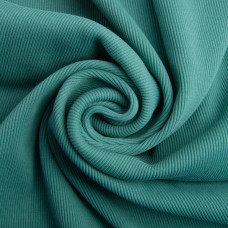 Тканина Кашкорсе IDEIA трикотажне полотно, 130 см, 300 г/м2, бавовна, рубчик, для манжетів, горловин, низ світшотів, темна бірюза