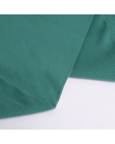 Тканина Кашкорсе IDEIA трикотажне полотно, 130 см, 300 г/м2, бавовна, рубчик, для манжетів, горловин, низ світшотів, темна бірюза