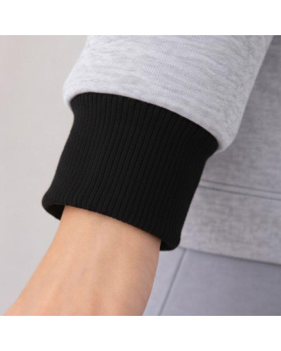 Тканина Кашкорсе IDEIA трикотажне полотно, 130 см, 300 г/м2, бавовна, для манжетів, горловин, низ світшотів, мор хвиля чорна