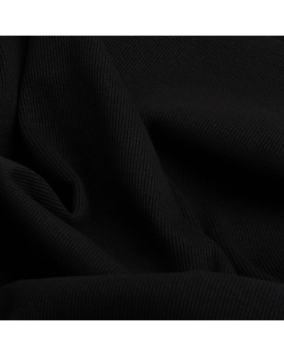 Тканина Кашкорсе IDEIA трикотажне полотно, 130 см, 300 г/м2, бавовна, для манжетів, горловин, низ світшотів, мор хвиля чорна