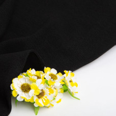 Тканина Кашкорсе IDEIA трикотажне полотно, 130 см, 300 г/м2, бавовна, для манжетів, горловин, низ світшотів, мор хвиля чорна