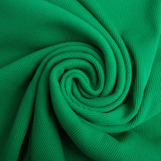 Тканина Кашкорсе IDEIA трикотажне полотно, 130 см, 300 г/м2, бавовна, рубчик, для манжетів, горловин, низ світшотів, зелена