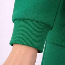 Тканина Кашкорсе IDEIA трикотажне полотно, 130 см, 300 г/м2, бавовна, рубчик, для манжетів, горловин, низ світшотів, зелена