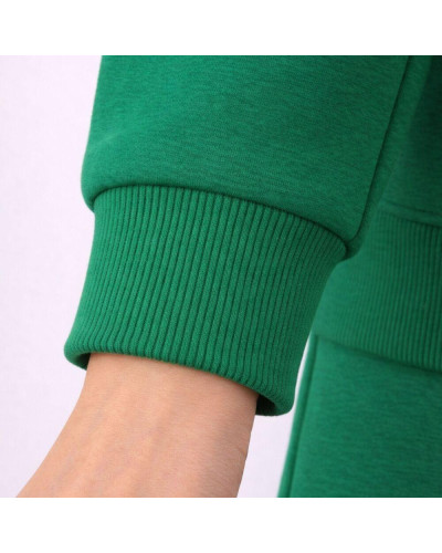 Тканина Кашкорсе IDEIA трикотажне полотно, 130 см, 300 г/м2, бавовна, рубчик, для манжетів, горловин, низ світшотів, зелена