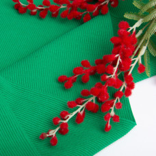 Тканина Кашкорсе IDEIA трикотажне полотно, 130 см, 300 г/м2, бавовна, рубчик, для манжетів, горловин, низ світшотів, зелена