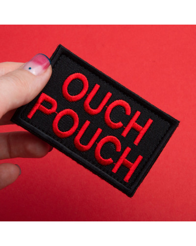 Набір шевронів 2 шт з липучкою Ouch Pouch 5x8 см червоний вишитий патч шеврон нашивка