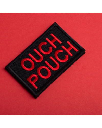 Набір шевронів 2 шт з липучкою Ouch Pouch 5x8 см червоний вишитий патч шеврон нашивка