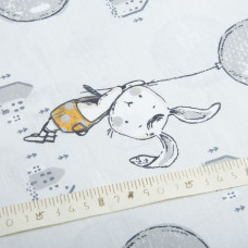 Тканина бязь ранфорс для постільної білизни, бавовна, 130 г/м2, 240 см 7.27283/10 Кролик сірий