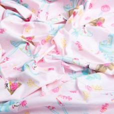 Тканина бязь ранфорс для постільної білизни, бавовна, 130 г/м2, 240 см 12.24862/8 Принцеси рожеві