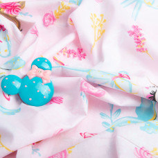 Тканина бязь ранфорс для постільної білизни, бавовна, 130 г/м2, 240 см 12.24862/8 Принцеси рожеві