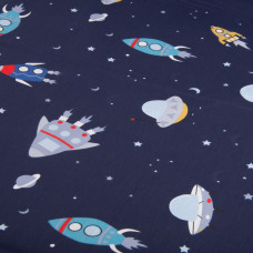 Тканина бязь ранфорс для постільної білизни, бавовна, 130 г/м2, 240 см 10.28653/21 Космос т/синій