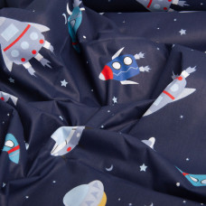 Тканина бязь ранфорс для постільної білизни, бавовна, 130 г/м2, 240 см 10.28653/21 Космос т/синій