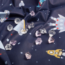 Тканина бязь ранфорс для постільної білизни, бавовна, 130 г/м2, 240 см 10.28653/21 Космос т/синій