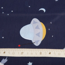 Тканина бязь ранфорс для постільної білизни, бавовна, 130 г/м2, 240 см 10.28653/21 Космос т/синій