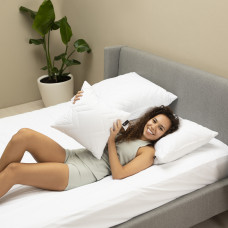 Подушка 50х50 см NORDIC IDEIA чохол стьобаний антиалергенне волокно біла