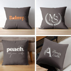 Подушка 45x45 см з вишивкою на замовлення, логотип вашої компанії, слоган, пам'ятна фраза або ініціативи шоколад