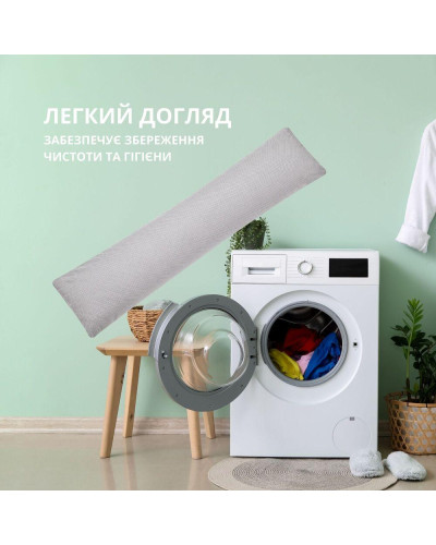 Наволочка для подушки NORDIC IDEIA 40х140 см бязь бавовна з блискавкою сіра