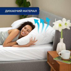 Чохол новолочка захисний 2 шт 50x70 см на подушку з блискавкою IDEIA стьобаний білий мікрофібра