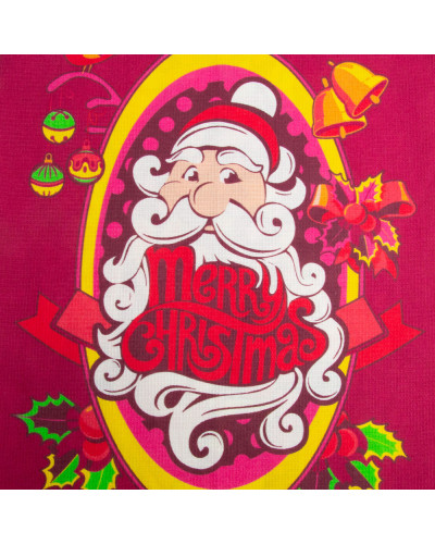 Тканина полотенна вафельна Merry Christmas, 150 см, 160 г/м2, вишнева