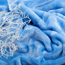 Тканина махрове полотно Велсофт, 175 см, 400 г/м2, м'яка тканина для пледів, халатів, піжам, покривал блактитний