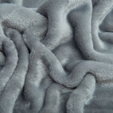 Тканина махрове полотно Велсофт, 175 см, 400 г/м2, м'яка тканина для пледів, халатів, піжам, покривал попіл