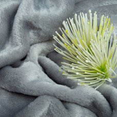 Тканина махрове полотно Велсофт, 175 см, 400 г/м2, м'яка тканина для пледів, халатів, піжам, покривал попіл