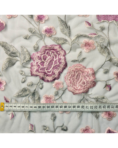 Тканина сітка Глорія, 130 см, 155 г/м2, тканина для вечірнього плаття, мереживна тканина, декоративна тканина сіра