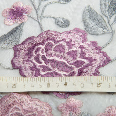 Тканина сітка Глорія, 130 см, 155 г/м2, тканина для вечірнього плаття, мереживна тканина, декоративна тканина сіра