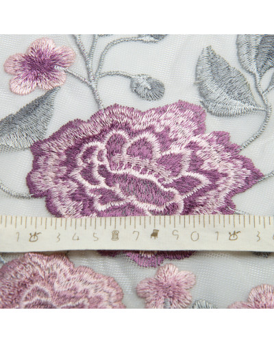 Тканина сітка Глорія, 130 см, 155 г/м2, тканина для вечірнього плаття, мереживна тканина, декоративна тканина сіра