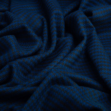 Тканина костюмна набивна Лапка, 135 см, 245 г/м2, для одягу, суконь, костюмів, спідниць V-2 чорно/синя