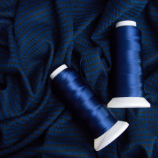 Тканина костюмна набивна Лапка, 135 см, 245 г/м2, для одягу, суконь, костюмів, спідниць V-2 чорно/синя