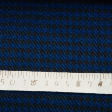 Тканина костюмна набивна Лапка, 135 см, 245 г/м2, для одягу, суконь, костюмів, спідниць V-2 чорно/синя
