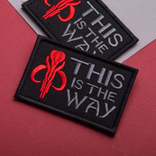 Набір шевронів 2 шт. з липучкою Мамонт This is the way 5х8 см чорний, вишитий патч нашивка шеврон