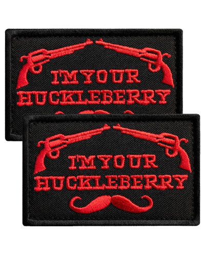 Набір шевронів 2 шт. з липучкою I am your Huckleberry 5x8 см вишитий червоний патч шеврон нашивка