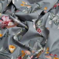 Тканина бязь ранфорс для постільної білизни, бавовна, 130 гр/м2, 240 см 12.27287/3 Клематіс т/сірий