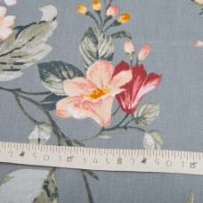 Тканина бязь ранфорс для постільної білизни, бавовна, 130 гр/м2, 240 см 12.27287/3 Клематіс т/сірий