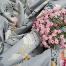 Тканина бязь ранфорс для постільної білизни, бавовна, 130 гр/м2, 240 см 12.27287/1 Клематіс сірий