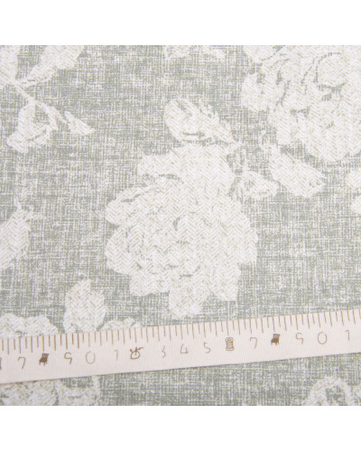 Тканина бязь ранфорс для постільної білизни, бавовна, 130 г/м2, 240 см 3.28997/11 Троянди на оливковому