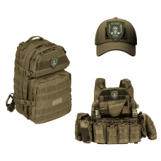 Набір шевронів 2 шт. на липучці Механік 8х10 см хакі, вишитий патч шеврон нашивка липучка Череп