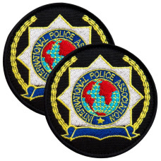 Набір шевронів 2 шт. з липучкою кокарда Police Association Поліція чорний 9,5 см, вишитий патч шеврон нашивка