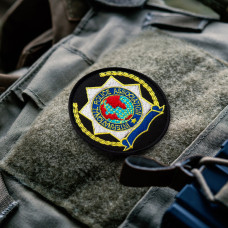 Набір шевронів 2 шт. з липучкою кокарда Police Association Поліція чорний 9,5 см, вишитий патч шеврон нашивка