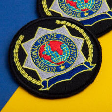 Набір шевронів 2 шт. з липучкою кокарда Police Association Поліція чорний 9,5 см, вишитий патч шеврон нашивка