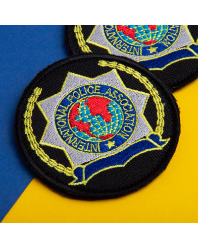 Набір шевронів 2 шт. з липучкою кокарда Police Association Поліція чорний 9,5 см, вишитий патч шеврон нашивка