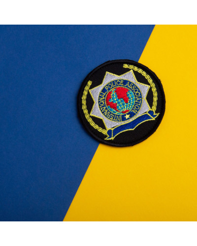 Набір шевронів 2 шт. з липучкою кокарда Police Association Поліція чорний 9,5 см, вишитий патч шеврон нашивка
