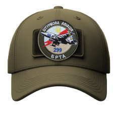 Набір шевронів 2 шт. на липучці Штурмова Авіація БРТА 299 хакі 8 см, вишитий патч нашивка шеврон липучка