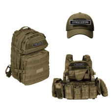 Набір шевронів 2 шт. на липучці планка Служба безпеки України 12х2,5 см чорний СБК вишитий патч нашивка