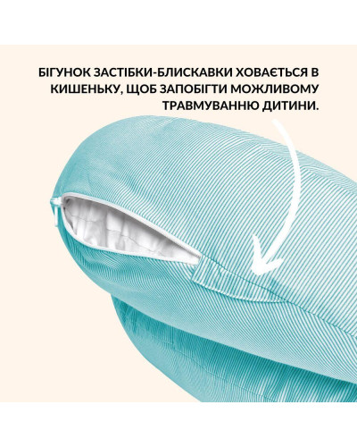 Подушка для годування диванчик 60х70х16 см SD бавовна антиалергенне волокно, для зручності мами, з блискавкою мята