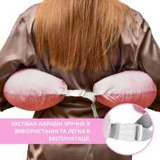 Подушка для годування диванчик 60х70х16 см SD бавовна антиалергенне волокно, для зручності мами, з блискавкою пудра