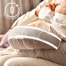 Подушка для годування диванчик 60х70х16 см SD бавовна антиалергенне волокно, для зручності мами, з блискавкою пудра