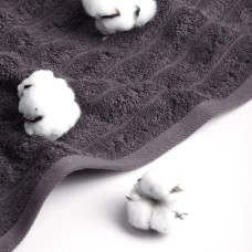 Рушник махровий 50х80 Хвиля щільність 450 г/м2 бавовна сірий